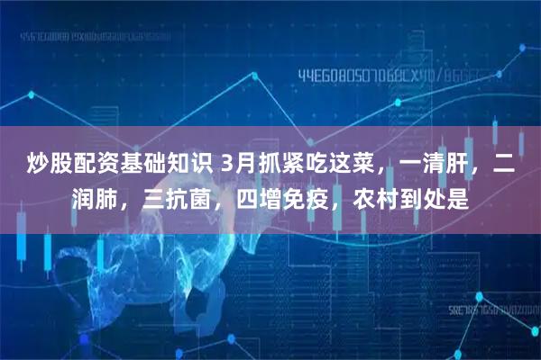 炒股配资基础知识 3月抓紧吃这菜，一清肝，二润肺，三抗菌，四增免疫，农村到处是